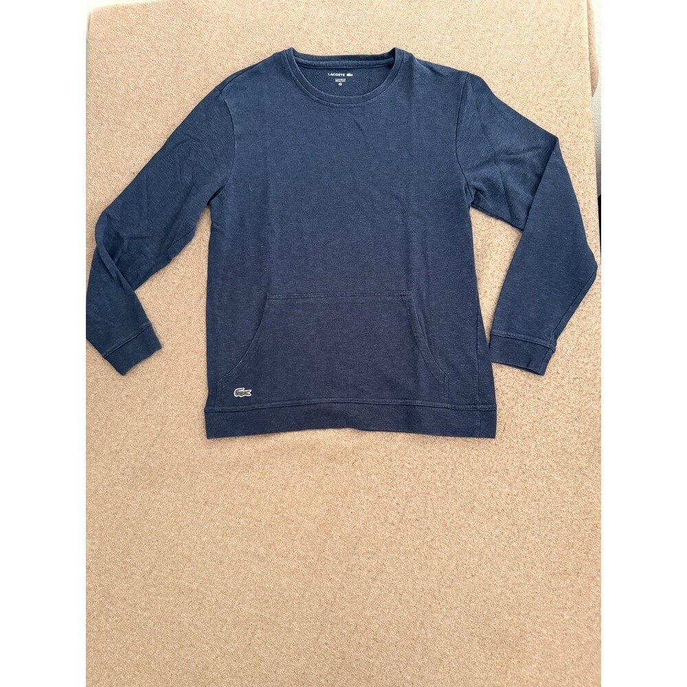 Lacoste Men Sleepwear Long Sleeve Top Navy Blue Logo Medium AND Henley Shirt